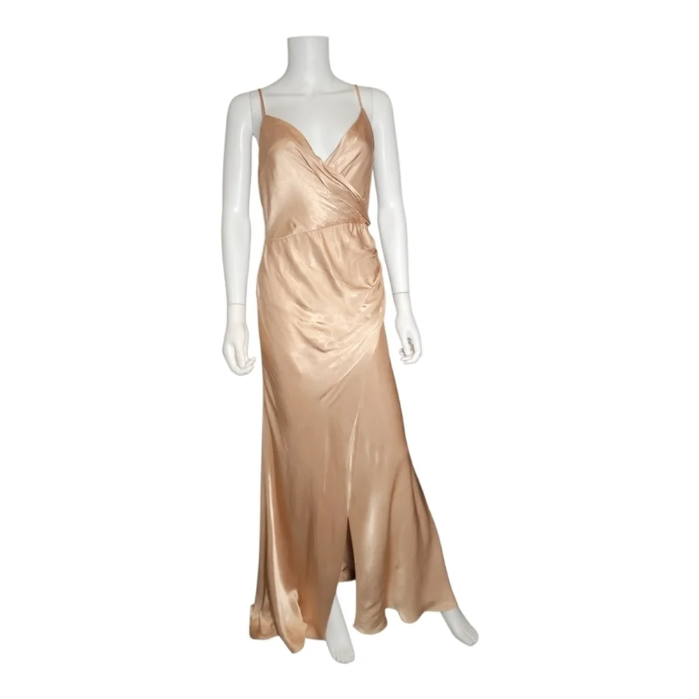 NWT $360 SHONA JOY La Lune Cross Draped Maxi Dress in Desert Rose US 6